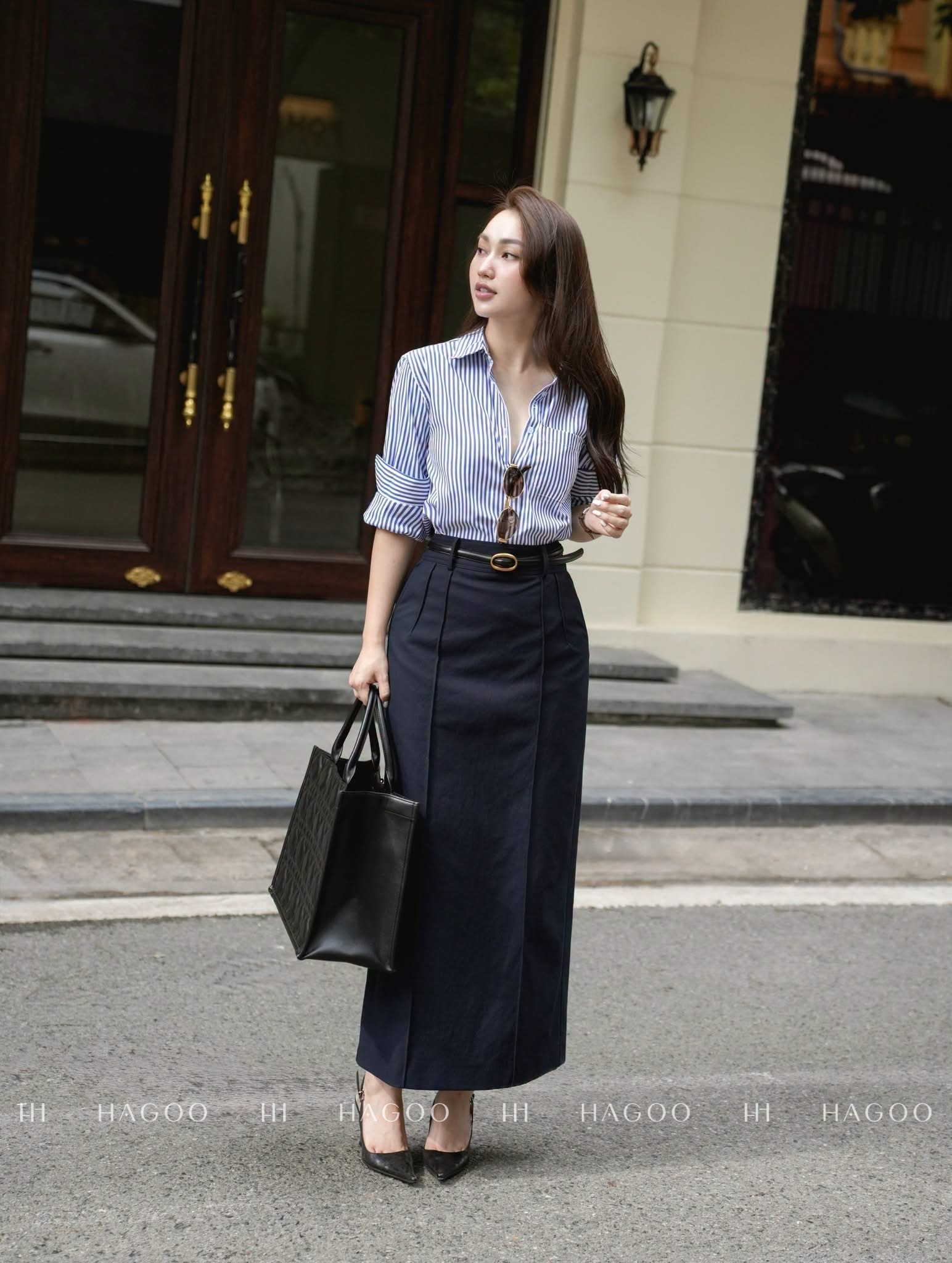 Chân váy kaki gân nổi khóa kéo sau HAGOO_thumbnail_17