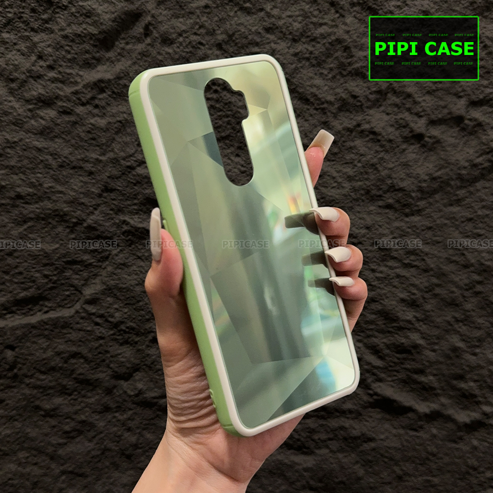 Ốp Lưng Oppo A5 2020 / A9 2020 - Kim Cương 6D - Xanh Viền Trắng_thumbnail_3