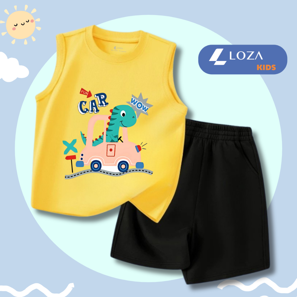 [XẢ KHO BỘ BA LỖ] Bộ ba lỗ cho bé trai nhiều mẫu lẻ size từ 15-40kg - Quần áo bé trai - Loza Kids XABL01_thumbnail_9