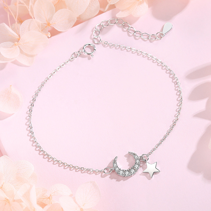 Vòng Tay Bạc S925 Nữ Mẫu Trăng Sao Đính Đá Zircon Thời Thượng HTT035_thumbnail_1