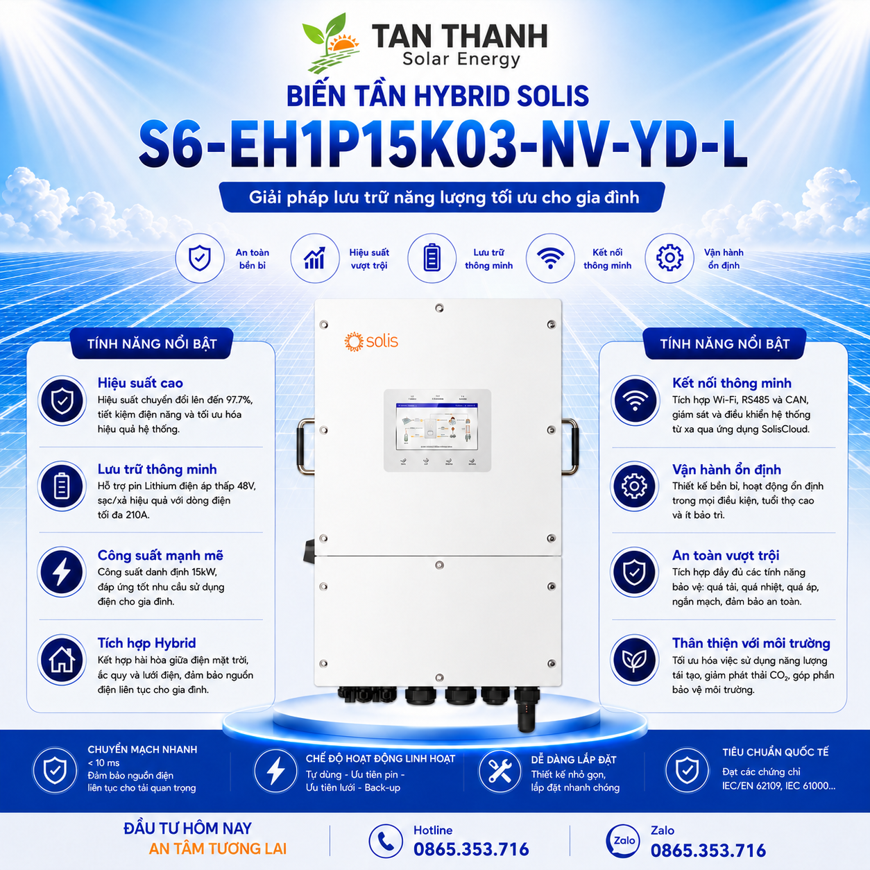 Solis S6-EH3P15K02-NV-YD-L 15kW 3 Pha