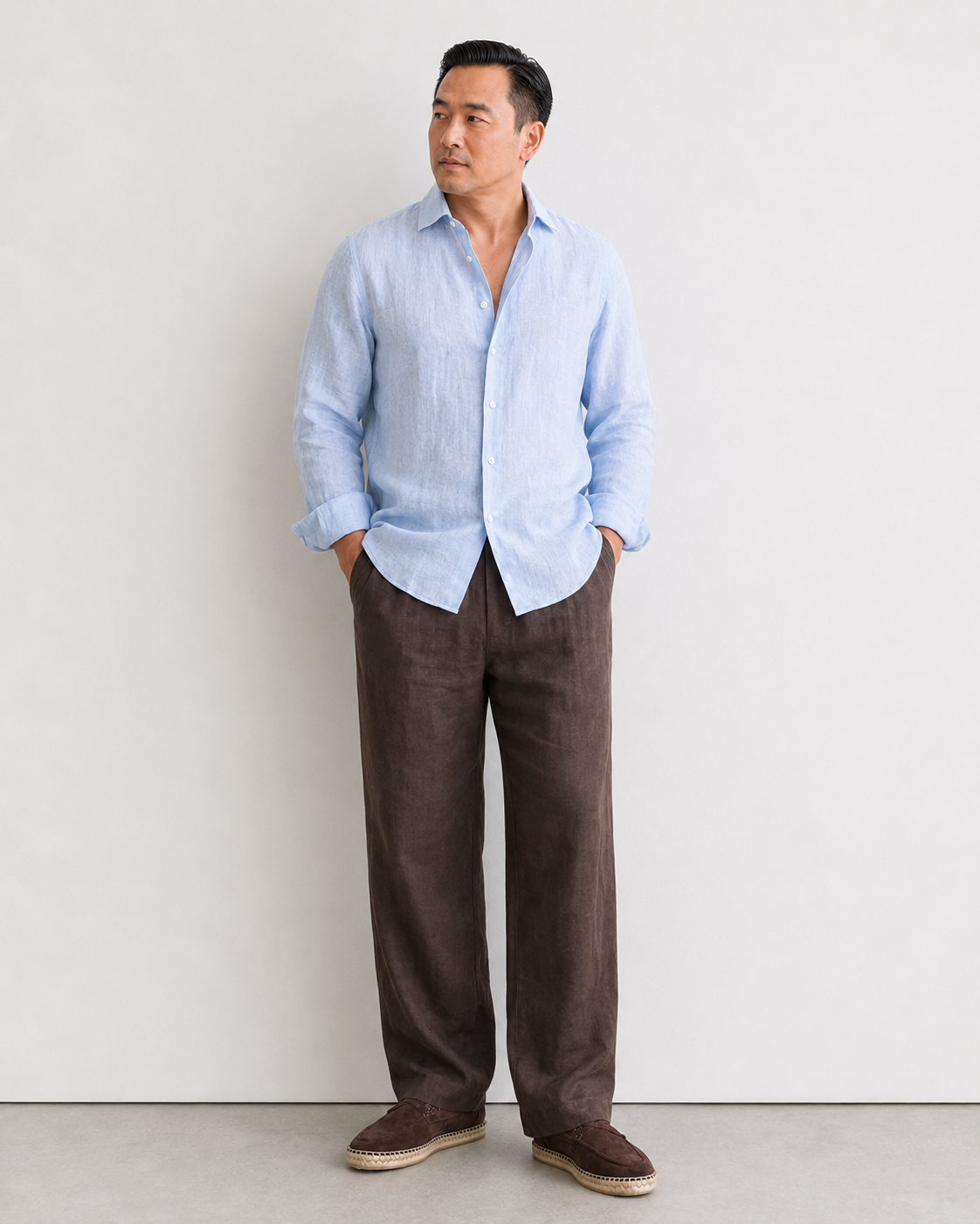 100% PREMIUM LINEN - SƠ MI TAY DÀI - CỔ Ý CUTAWAY - Vạt Bầu_thumbnail_11
