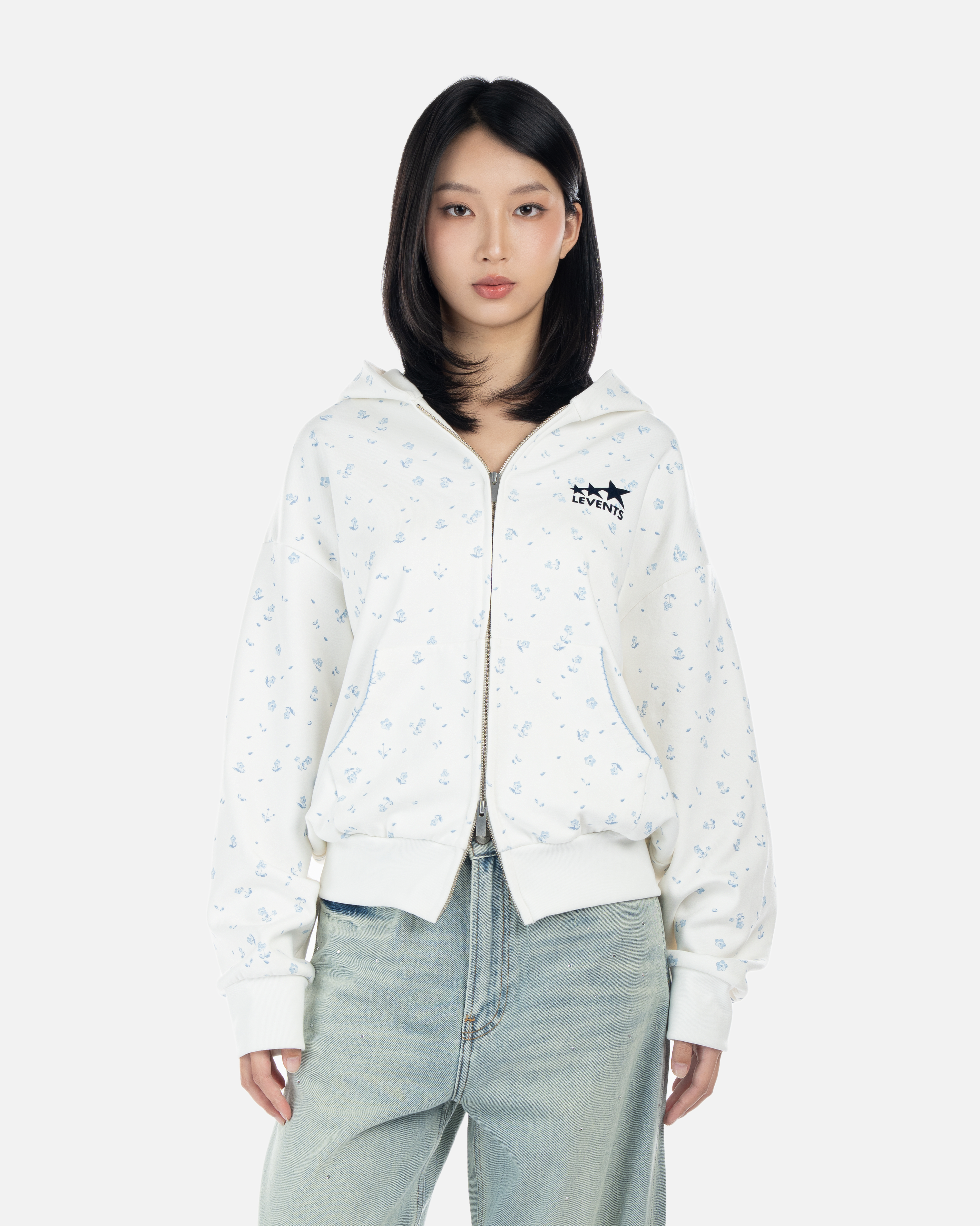 Levents® Forget Me Not Semi-Oversized Hoodie Zip