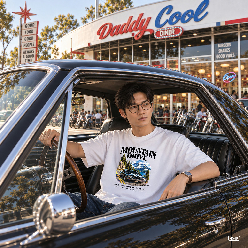 Áo thun nam oversize xe hơi vintage Mỹ TeePrint 4549_thumbnail_5