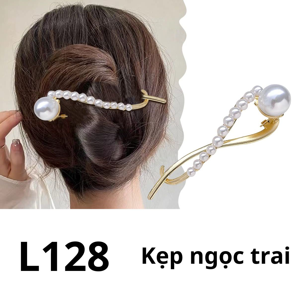 L128- Kẹp ngọc trai