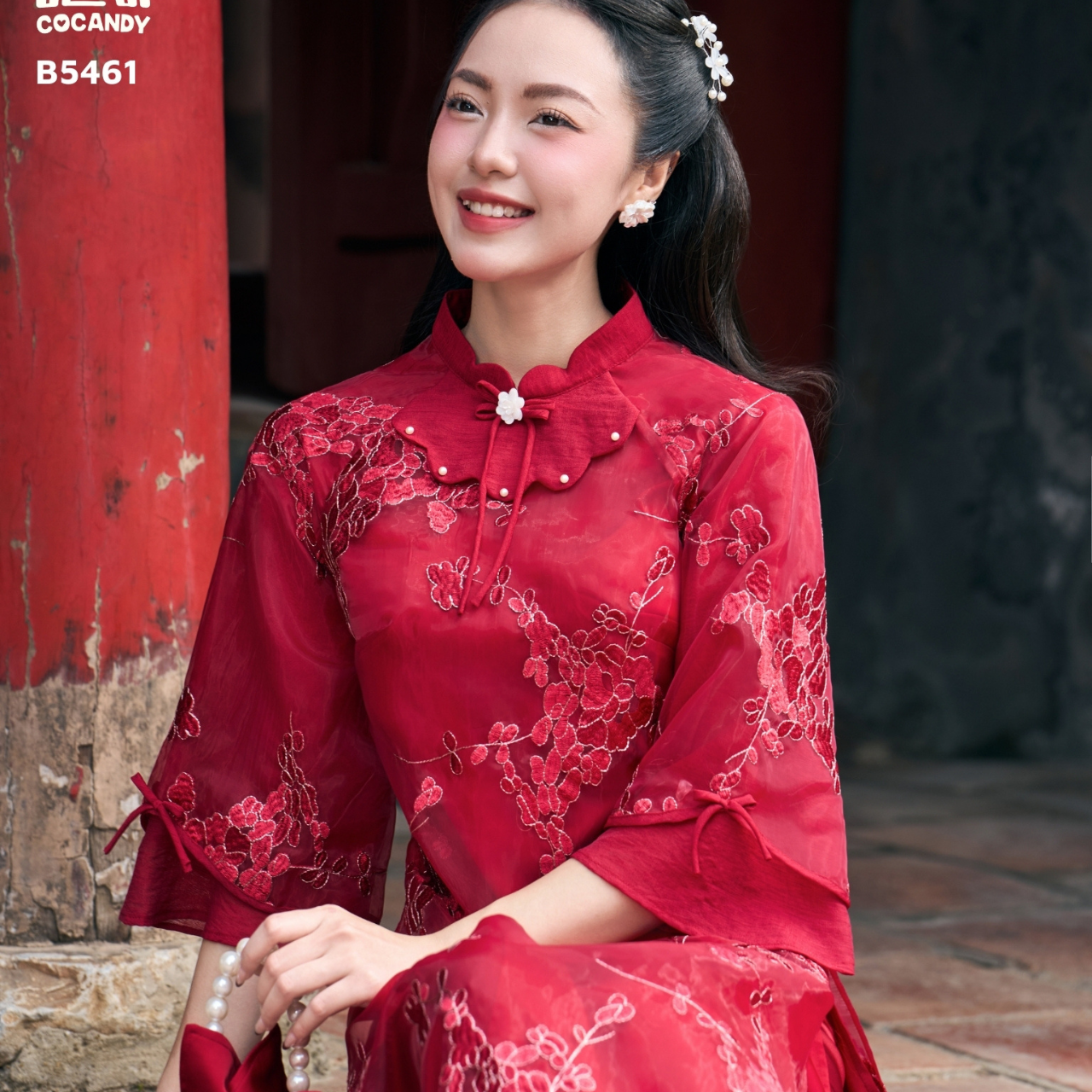 Bộ áo dài ĐỎ Chu Tước NỮ_thumbnail_2