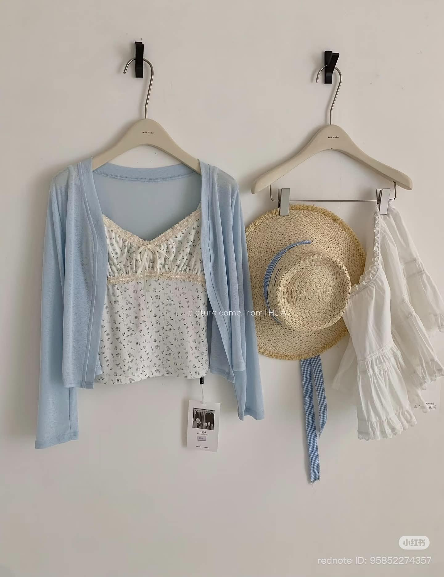 Lucas - Set áo thun 2 dây viền ren đính nơ hoa nhí + áo cardigan trơn basic_thumbnail_4