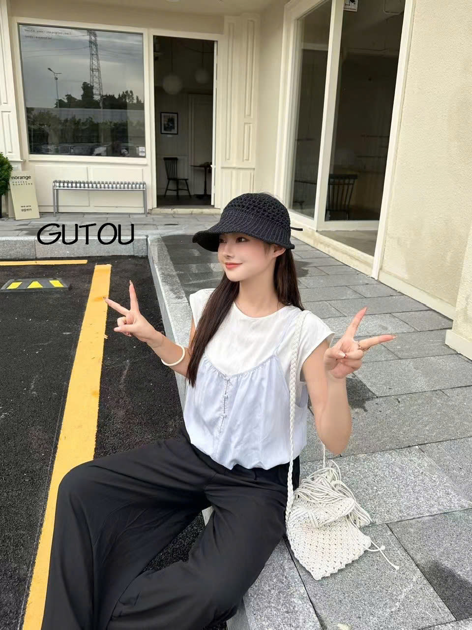 [ GUTOU ] Set Áo Hai Dây Dáng Bí Cúc Dọc Kèm Áo Thun_thumbnail_5