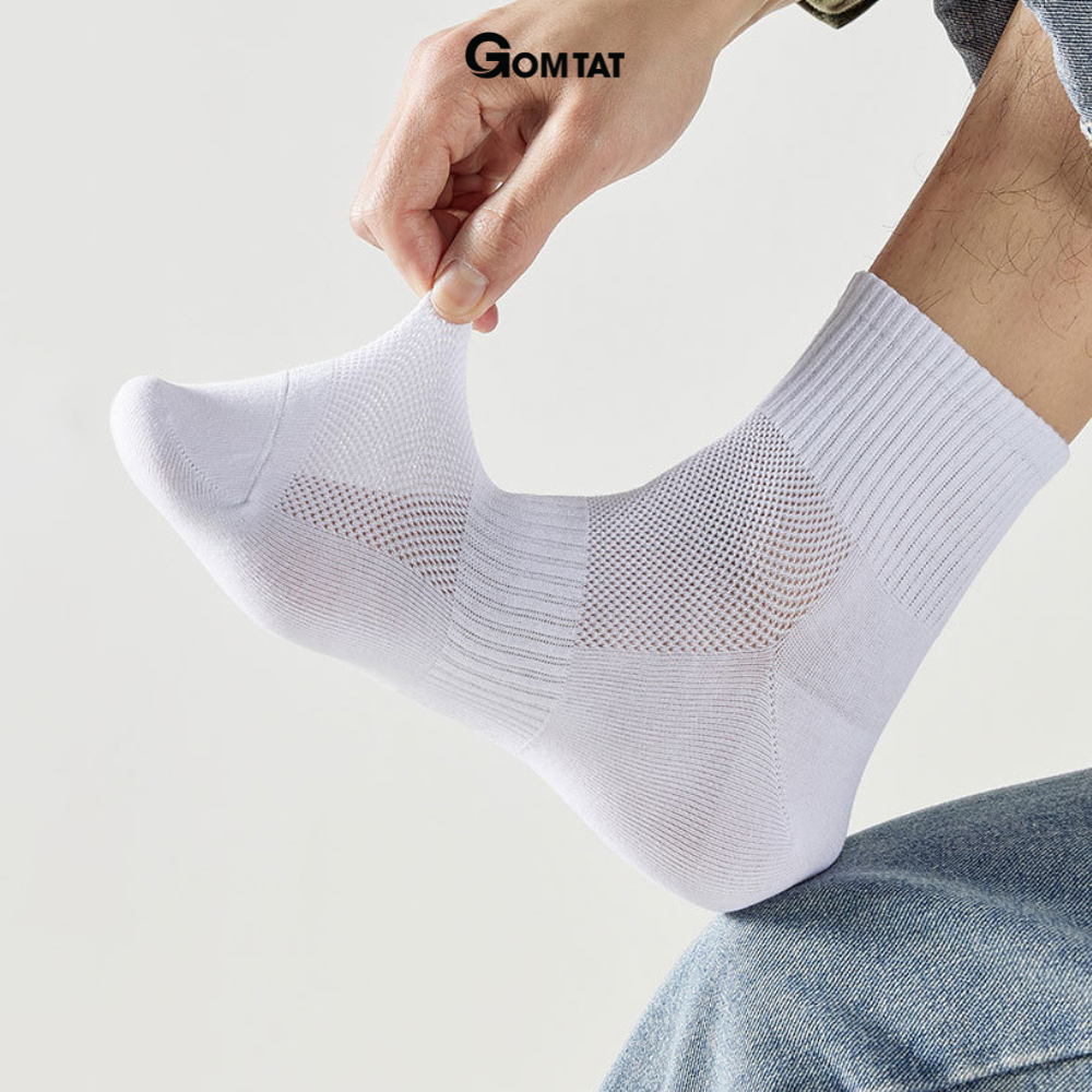 Combo tất cổ trung nam nữ GOMTAT chất liệu cotton cao cấp, thiết kế mặt lưới thoáng khí - STA-KLB_thumbnail_4
