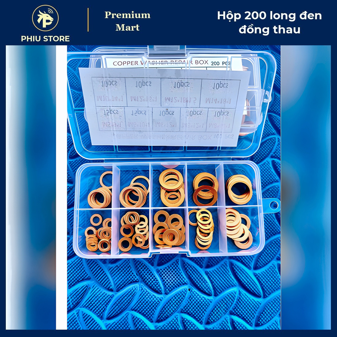 Long Đen Đồng Thau - Hộp 200 Long Đền Đồng M5-M14, Vòng Đệm Đồng Nguyên Chất - PHIU STORE_thumbnail_1