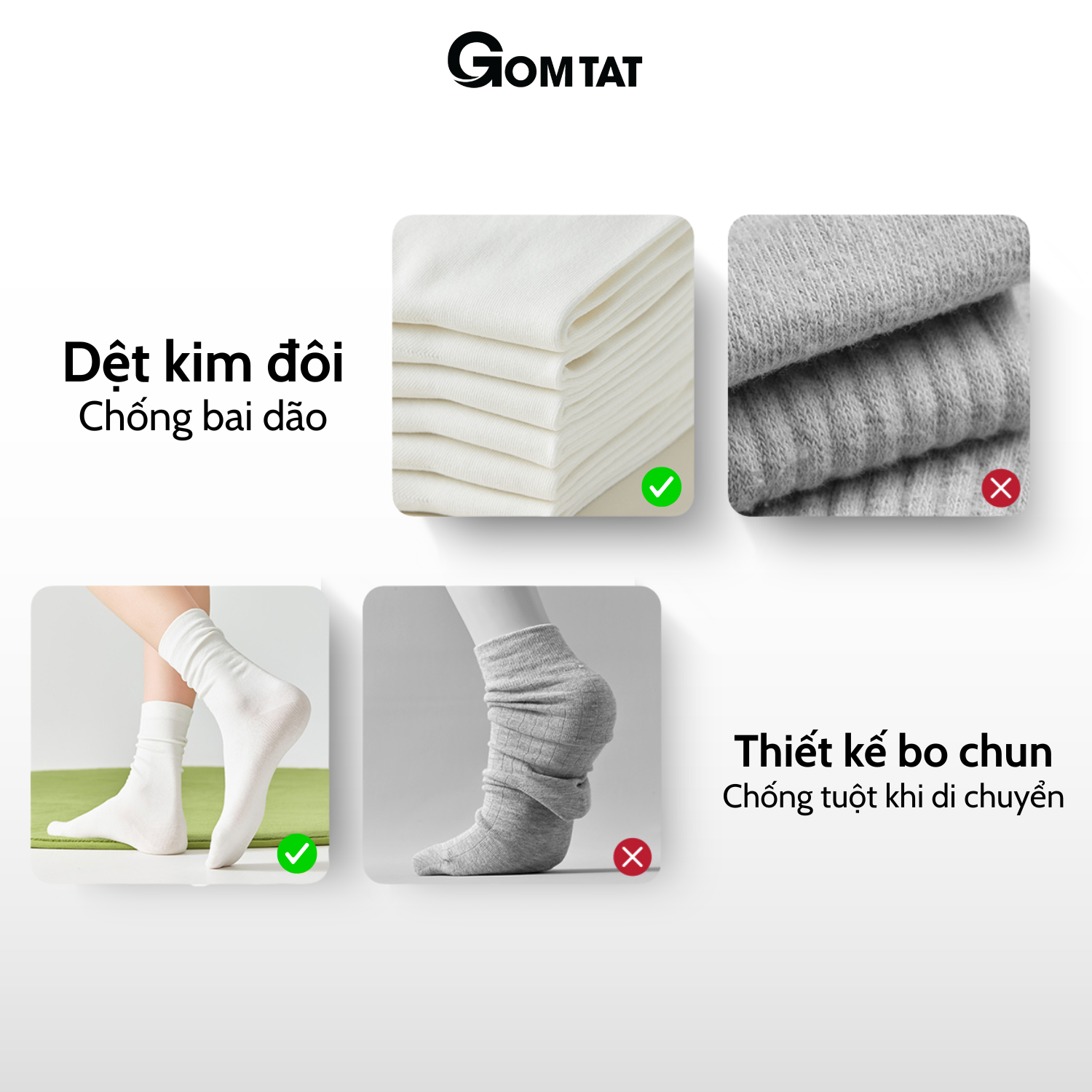 [BEST SELLER - HÀNG MỚI] Combo tất nữ cổ cao mùa hè GOMTAT mẫu trơn basic, vớ nữ chất cotton mềm mại - OAS-1706_thumbnail_9
