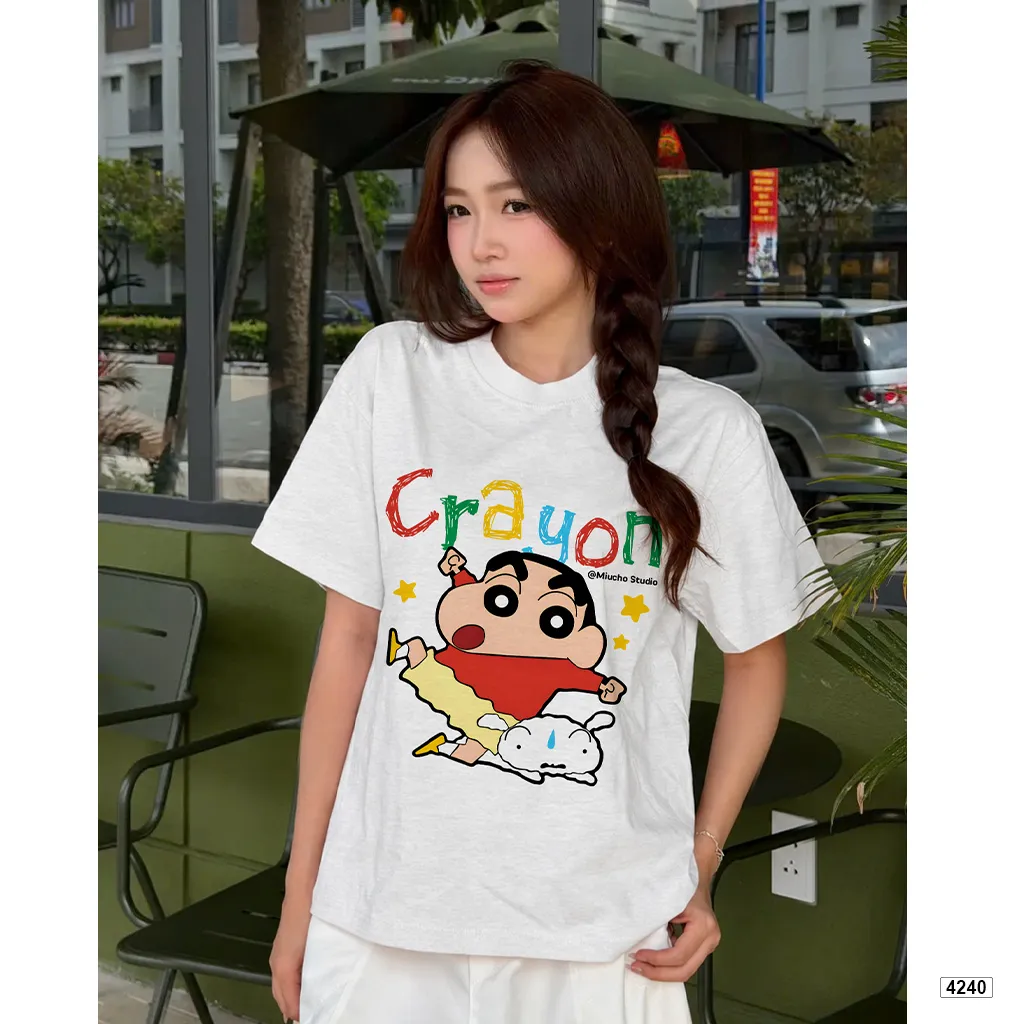 Áo thun boxy unisex chất vải xước hoạt hình Shiin Miucho 4240_thumbnail_5