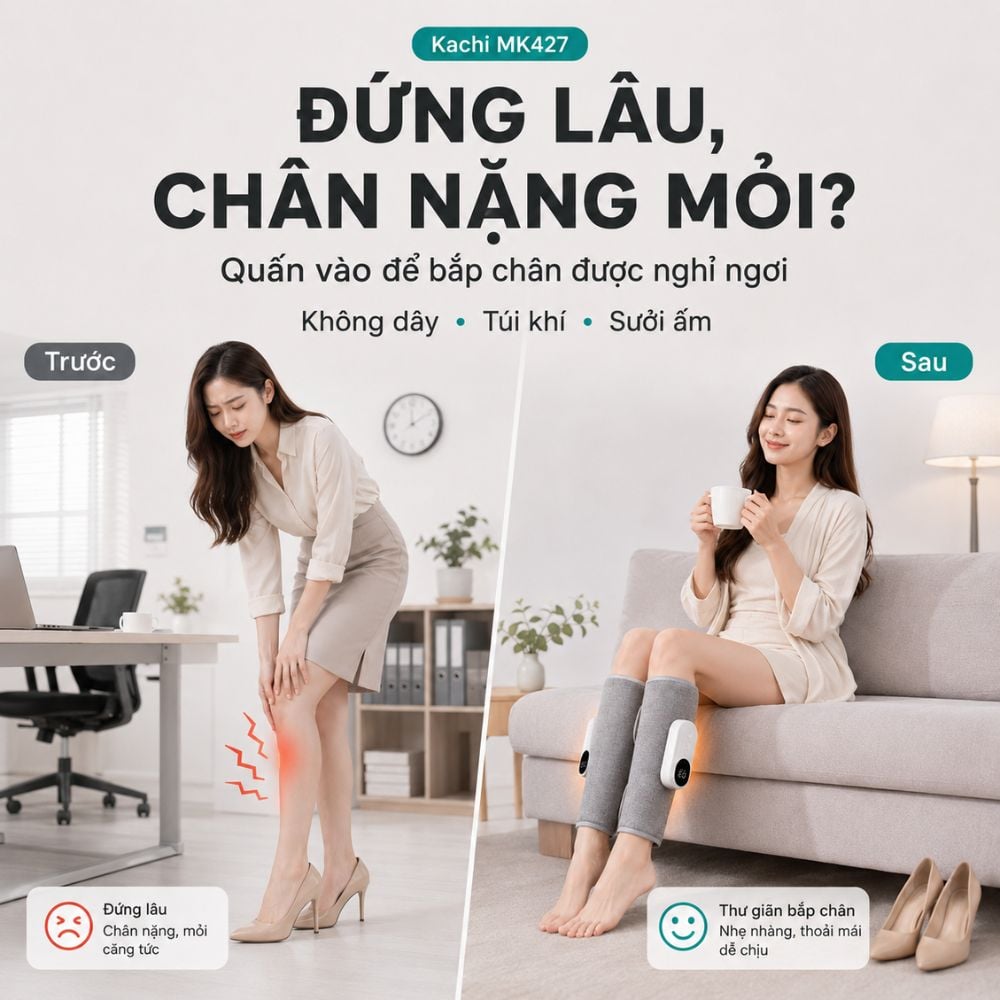 Máy Massage Chân Không Dây Kachi MK427: Giải Pháp Toàn Diện Cho Đôi Chân Khỏe Mạnh