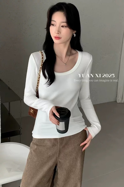 Lucas - Áo thun cổ tròn trơn basic dài tay