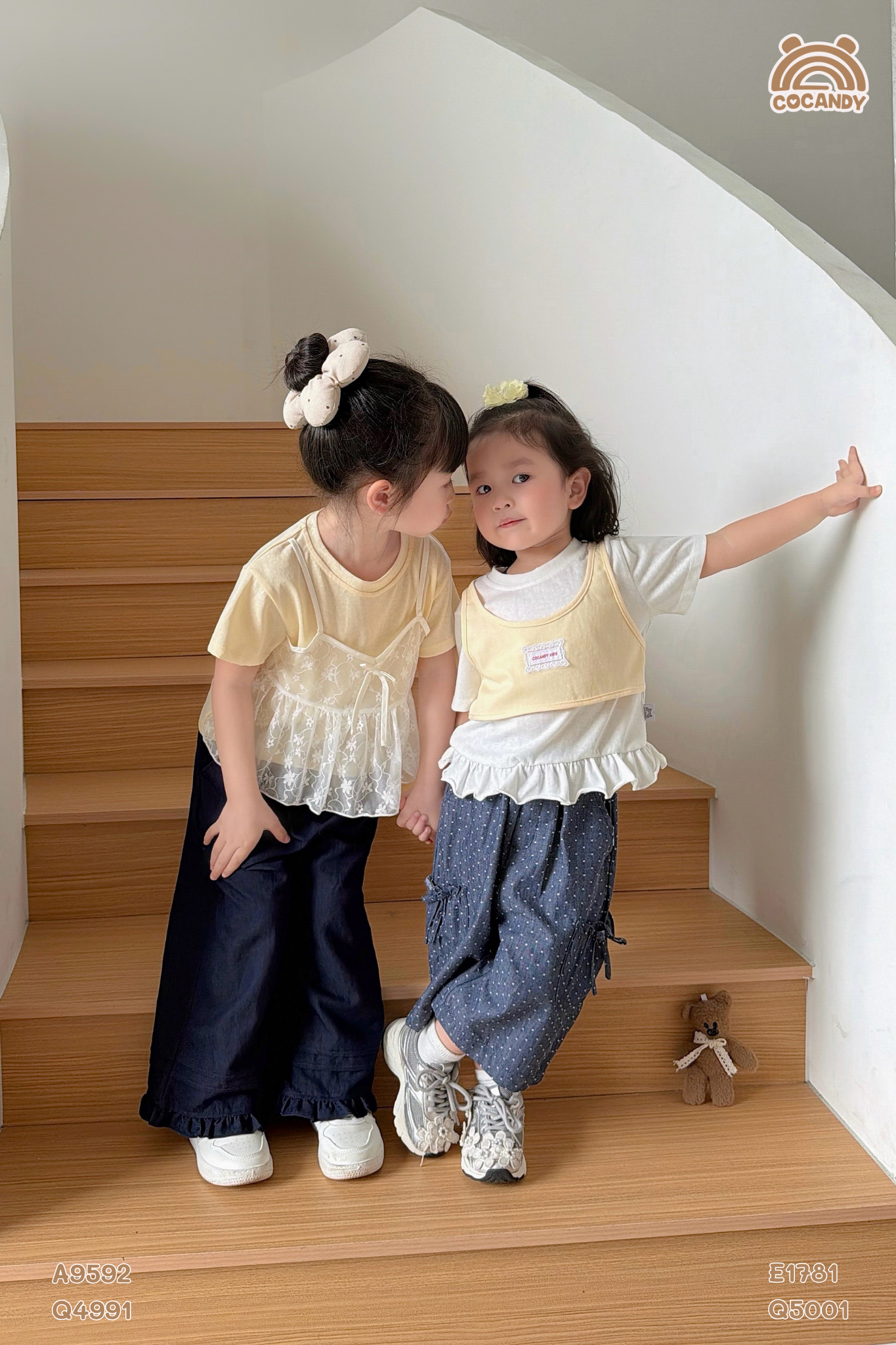 Quần lửng XANH denim chấm bi phối nơ_thumbnail_11