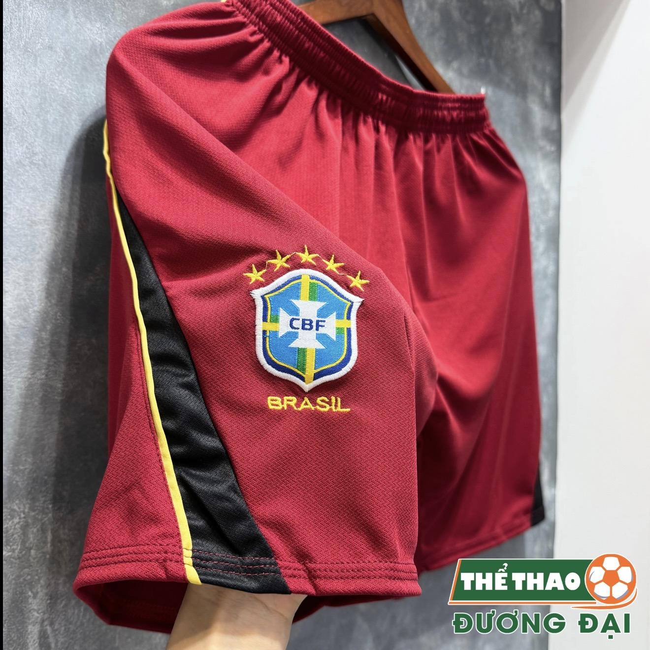 Quần Áo Bóng Đá Brasil Đỏ Đô 26/27 Thun Mè Thoáng Khí Thể Thao Đương Đại_thumbnail_4