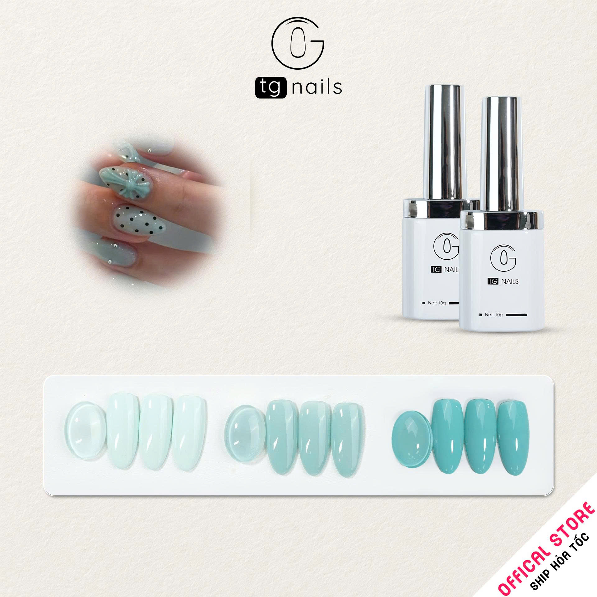 Sơn gel Pastel xanh TG Nail chai 10g