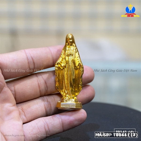 Tượng Đức Mẹ ban ơn mini (màu vàng) 2.5cm x 6cm ✔