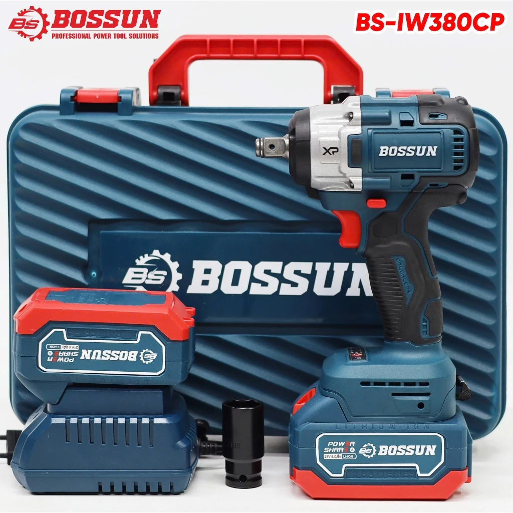 Máy siết Bulong Bossun BS-IW380CP –Máy siết Bulong lực 380N- Động cơ không than - Không chổi than - Đầu đa năng 12,7mm - Giá rẻ_thumbnail_0