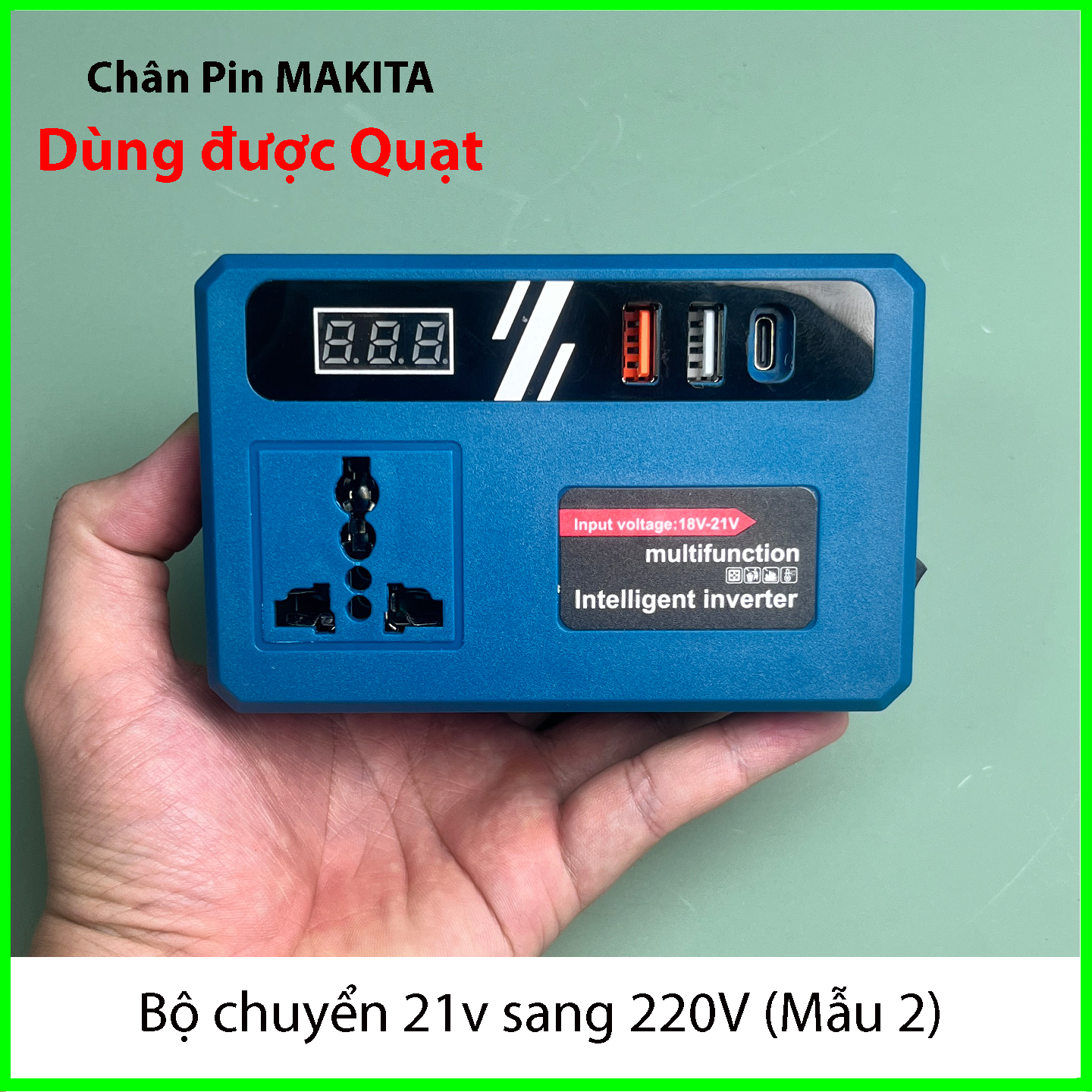 Bộ chuyển nguồn 21V sang 220V, chân pin phổ thông_thumbnail_3