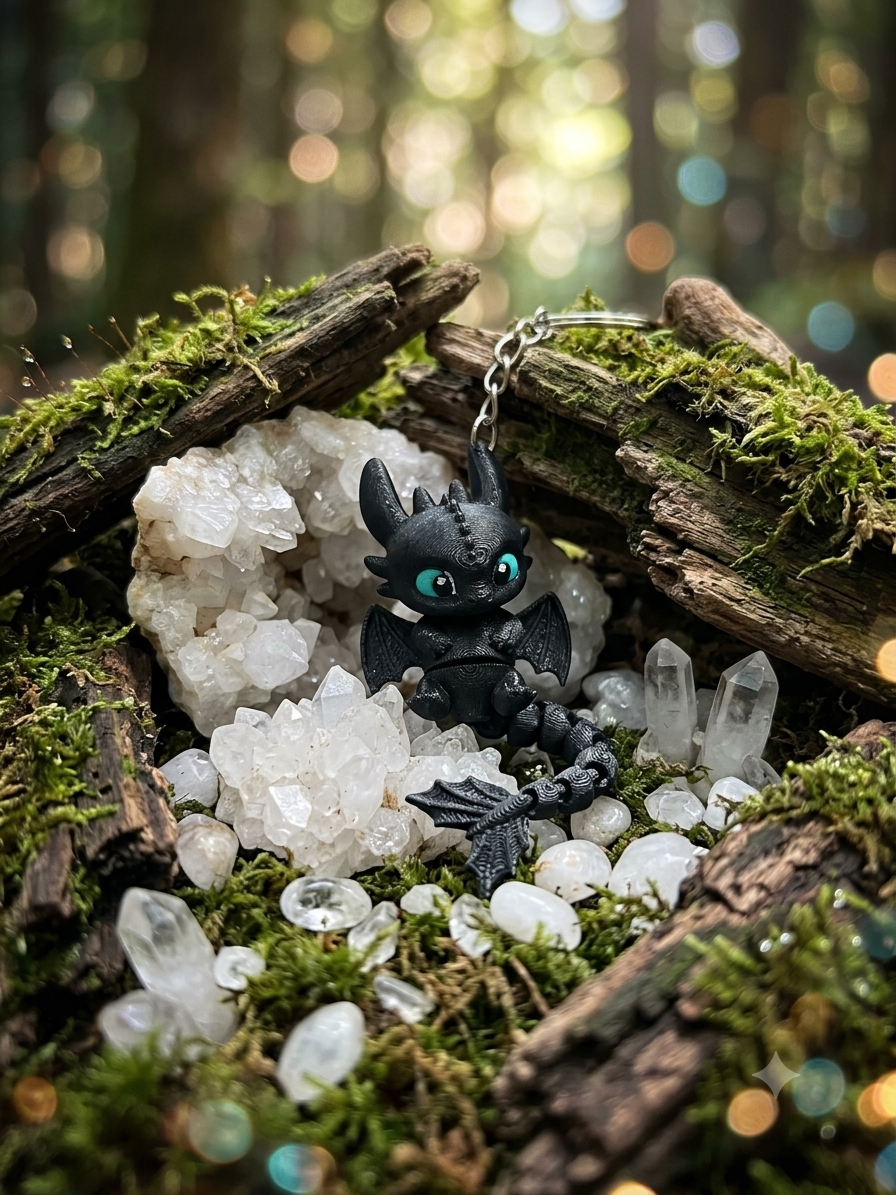 Móc khóa Rồng Răng Sún - Màu Black_thumbnail_3