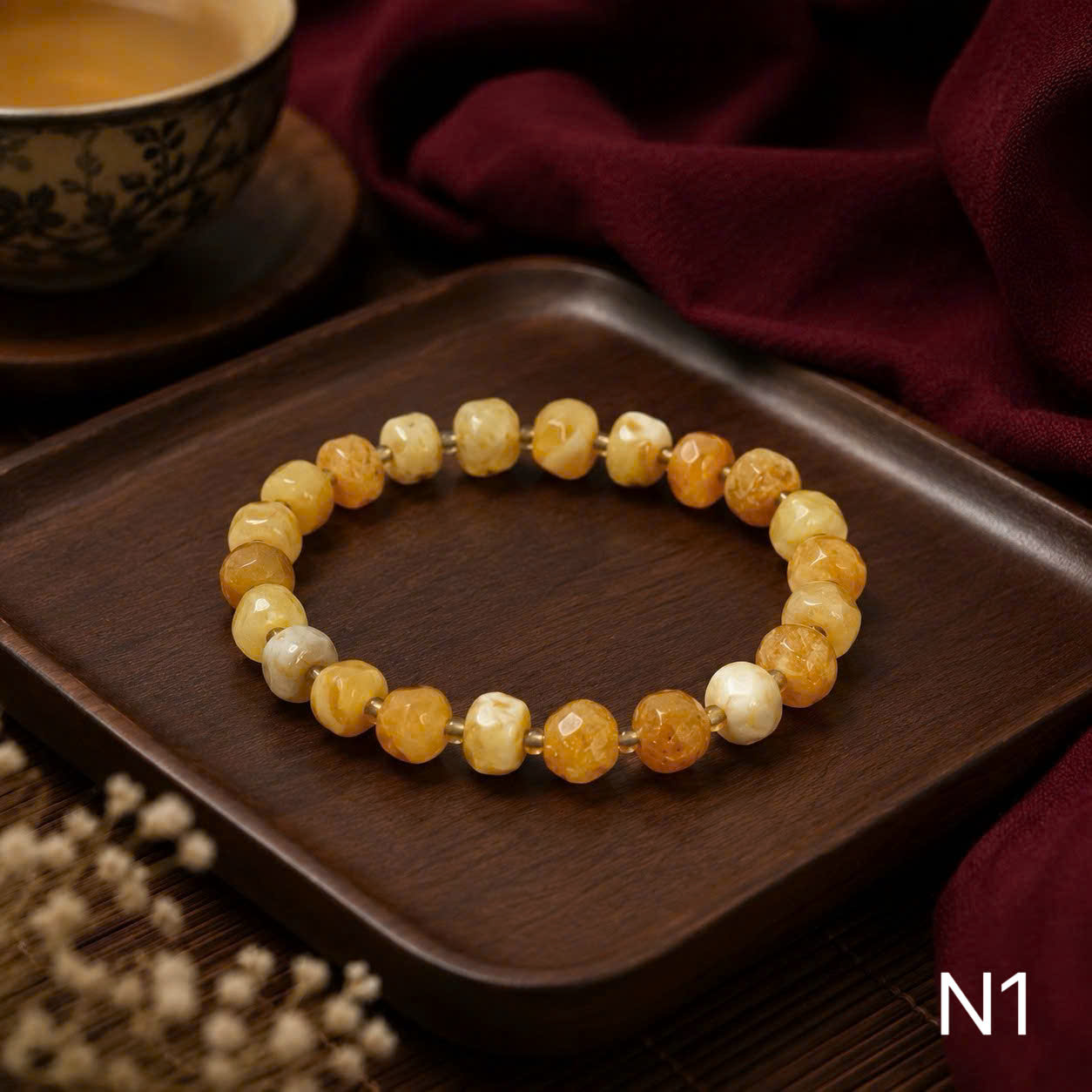 Vòng Tay Hổ Phách Bạch Thô  - Mã N1_thumbnail_2