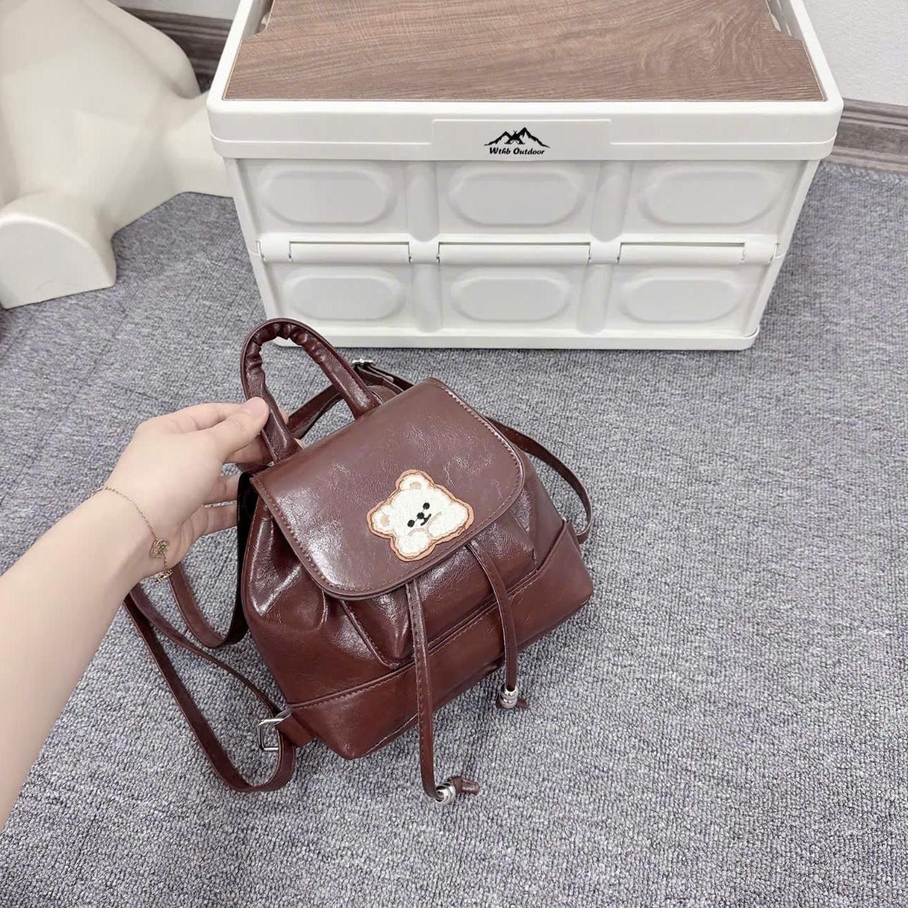 Balo Mini Nữ Da  Khóa Gấu Dễ Thương Balo Đi Học, Đi Chơi Phong Cách Hàn Quốc Trẻ Trung Hot Trend BL005