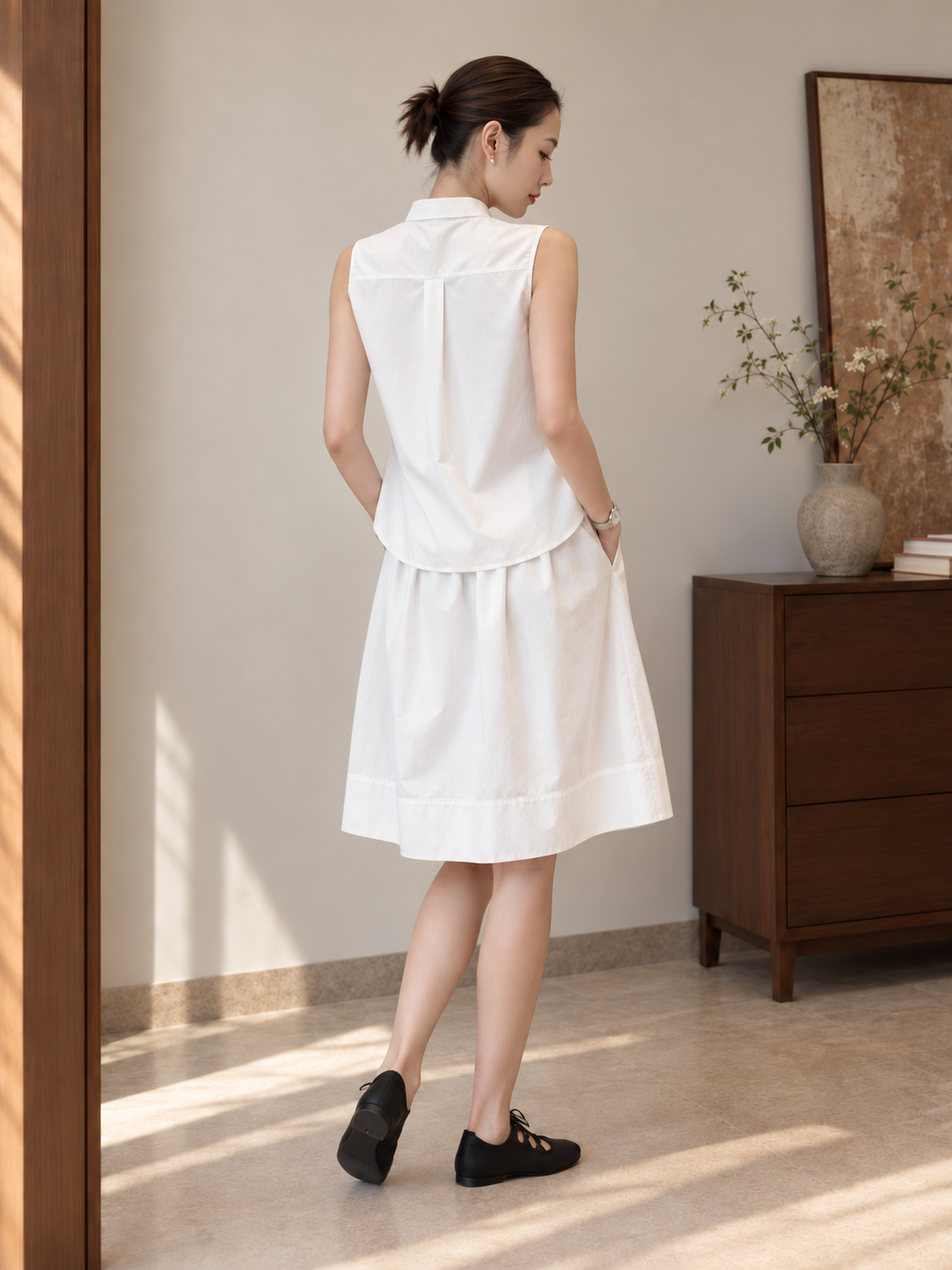 Set Trắng Cổ Sơ Mi Quần Lửng Dáng Rộng  - MS086_thumbnail_3