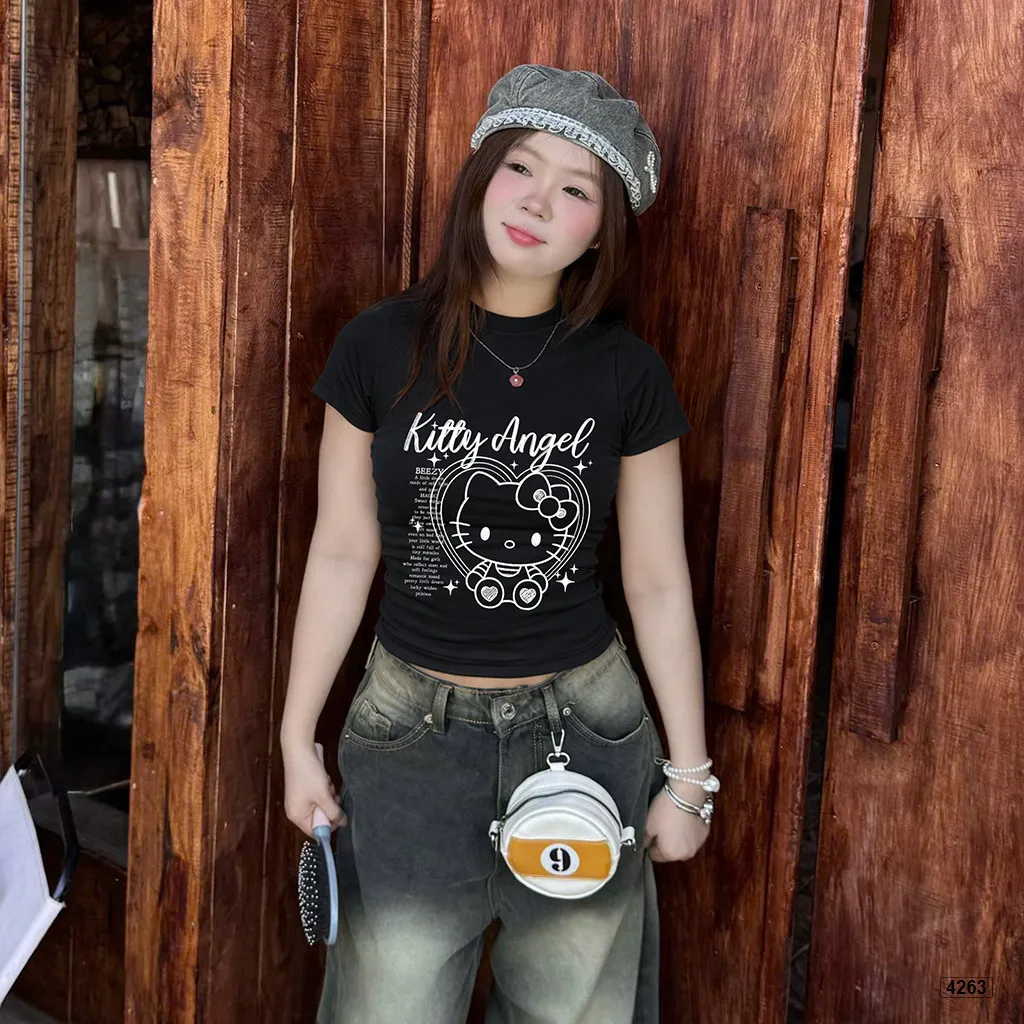 Áo baby tee nữ họa tiết mèo nơ dễ thương Beezy 4263_thumbnail_2