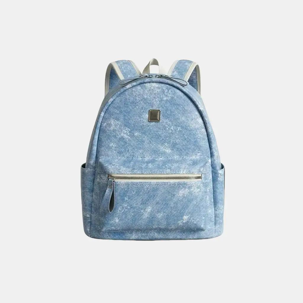 Balo Thời Trang Chống Nước Cao Cấp Đi Học Nam Nữ Vải Denim Hàn Quốc Nhiều Ngăn Tiện Lợi BL086_thumbnail_1