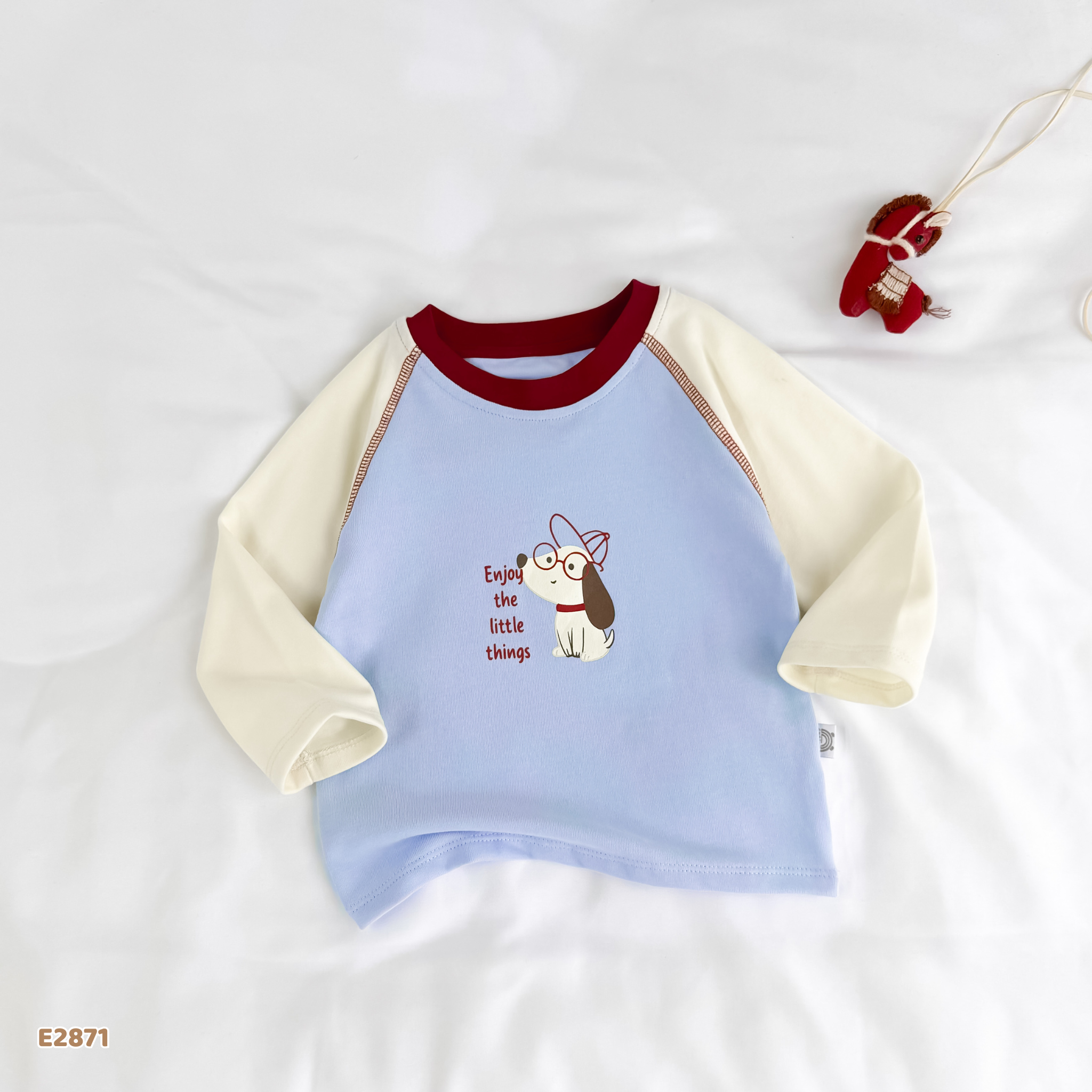 Áo dài XANH BE tay phối hình cún_thumbnail_2