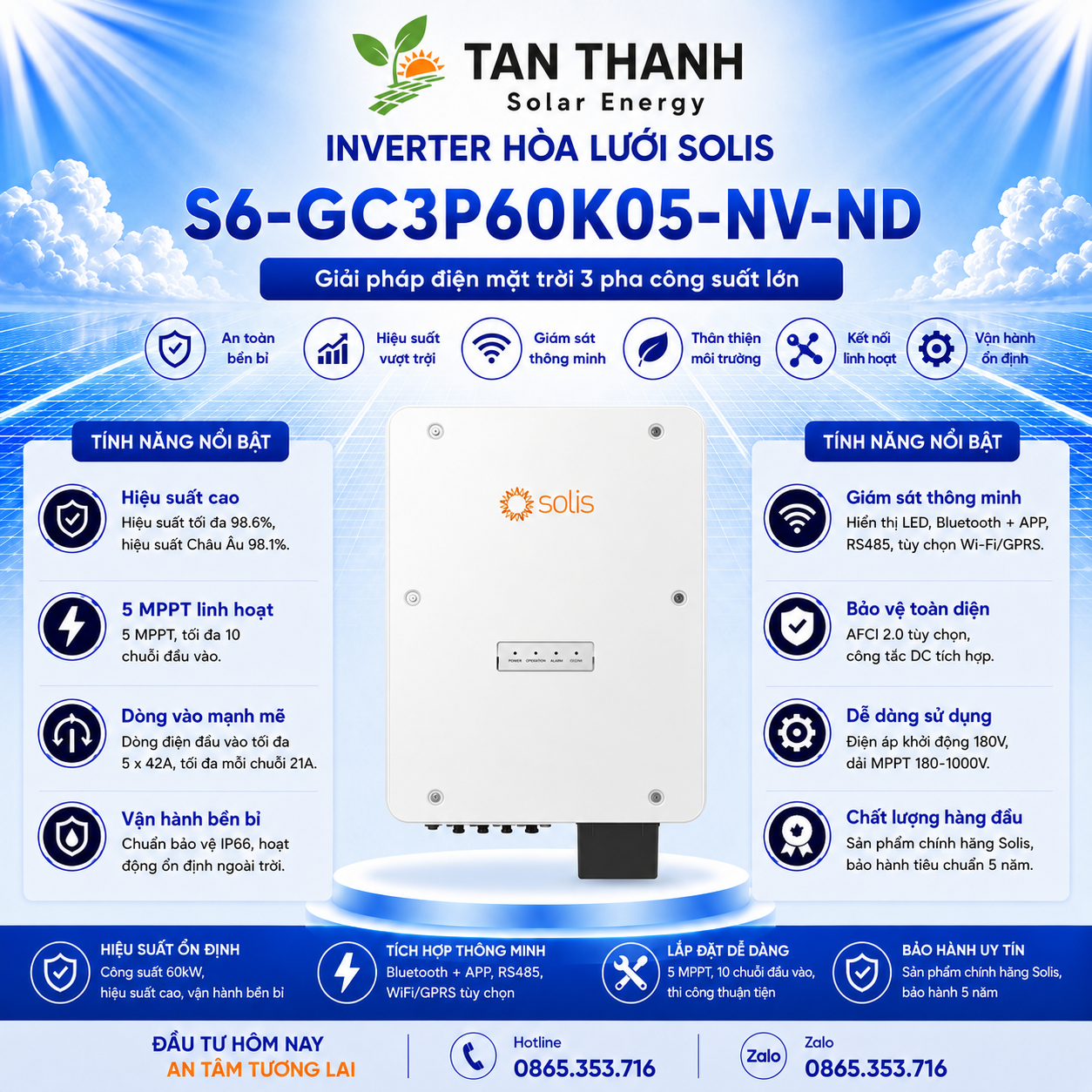Solis S6-GC3P60K05-NV-ND 60kW 3 Pha