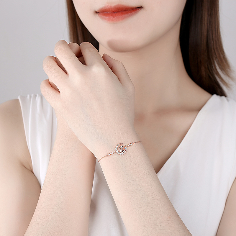 Lắc Tay Bạc S925 Đính Đá Zircon Hoàng Tử Bé Ngắm Trăng HTT041_thumbnail_2