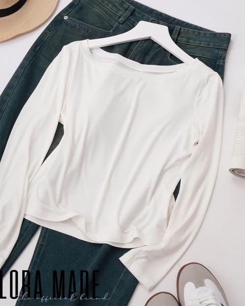 Áo thun Viscose cổ thuyền tay dài