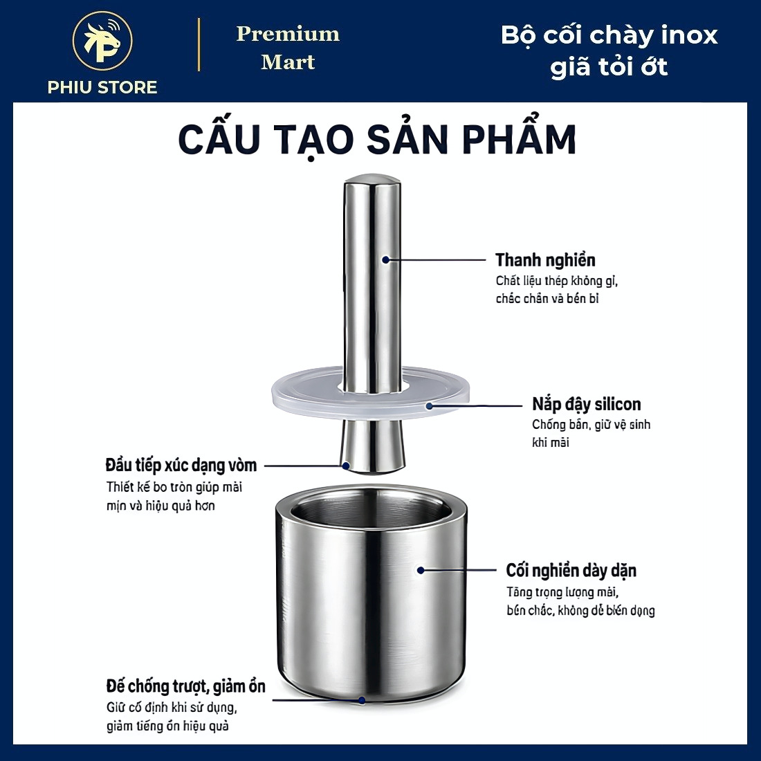 Combo Bếp Gọn Nhà Sạch 4 Món - Bột Tẩy Lồng Máy Giặt, Mài Dao 3 Khe, Kiềng Chắn Gió Bếp Gas, Cối Chày Inox_thumbnail_4