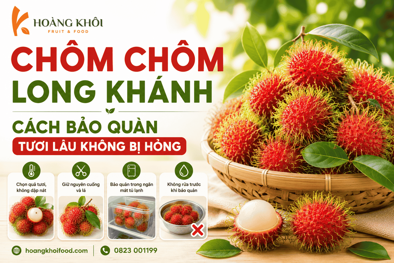 Chôm chôm Long Khánh – Cách bảo quản tươi lâu không bị hỏng