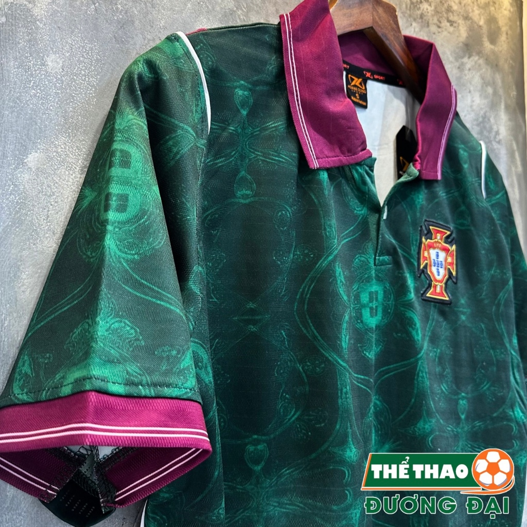 Quần Áo Bóng Đá ĐT Bồ Đào Nha Rêu Fanmade Thun Mè S-COMF Thoáng Khí Thể Thao Đương Đại_thumbnail_3