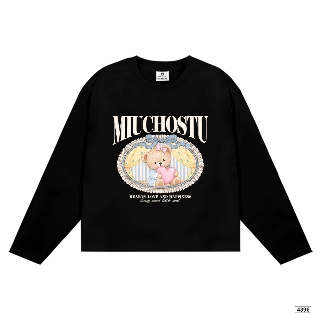 Áo thun tay dài nữ honey bear form boxy Miucho 4396_thumbnail_0