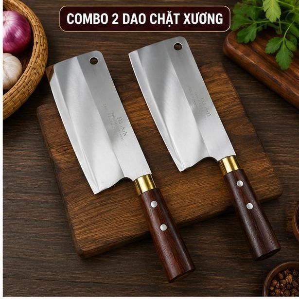 Dao xịn chặt xương loại lớn - nặng 600gram - thép trắng không gỉ Hà Anh, siêu bén_thumbnail_1