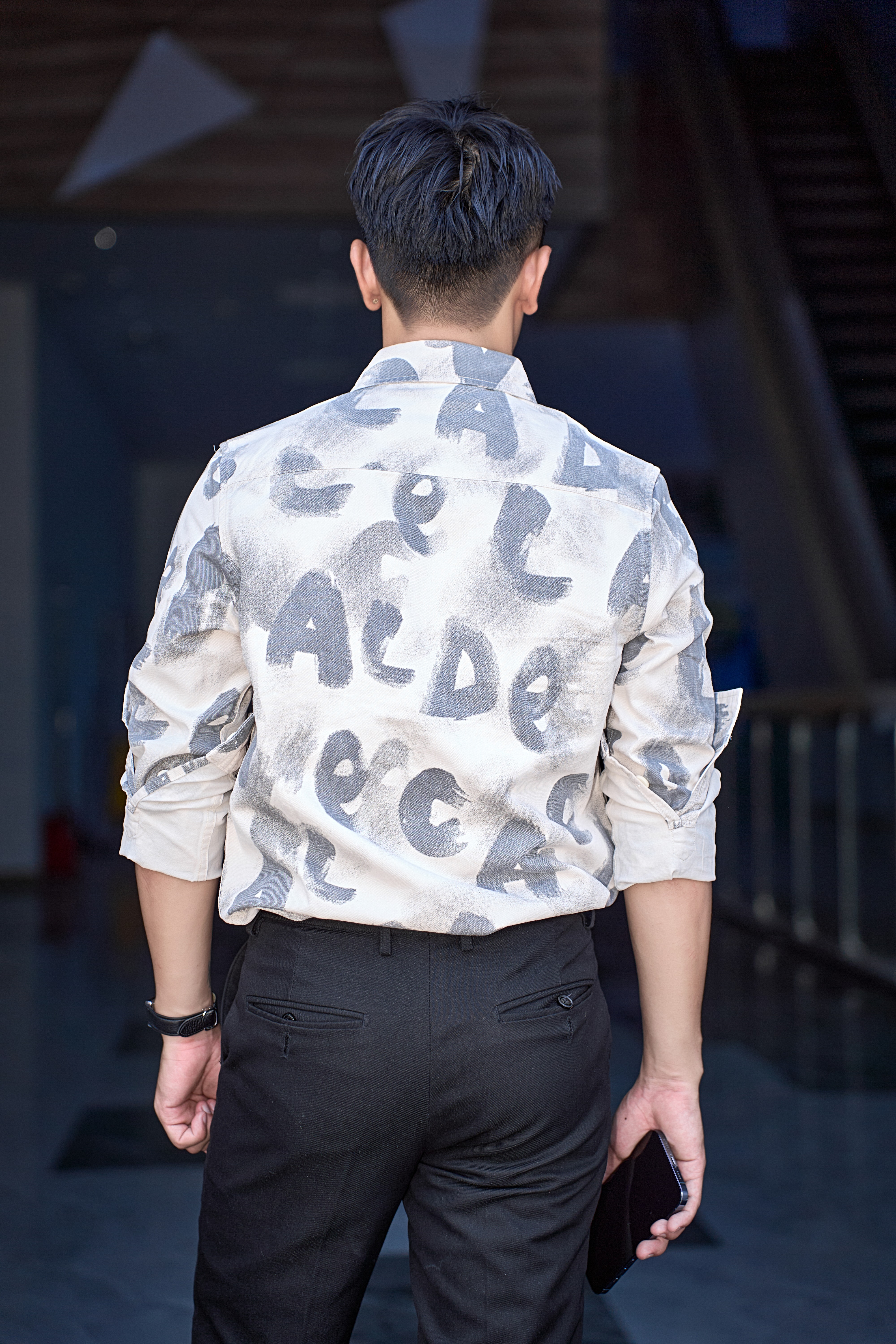 SA110 - Áo sơ mi nam dài tay in chữ nghệ thuật phong cách Nhật, chất cotton mềm mại, form rộng rãi thời thượng_thumbnail_2