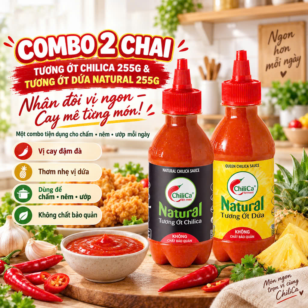 Combo 2 Chai Tương Ớt NATURAL