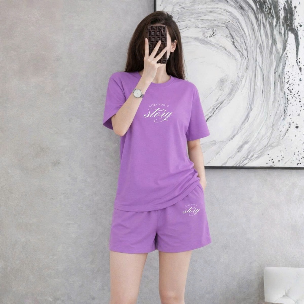 [XẢ KHO BỘ FORM RỘNG] -  Bộ quần áo thun nữ dáng rộng nhiều hình in - LOZA XB013_thumbnail_56