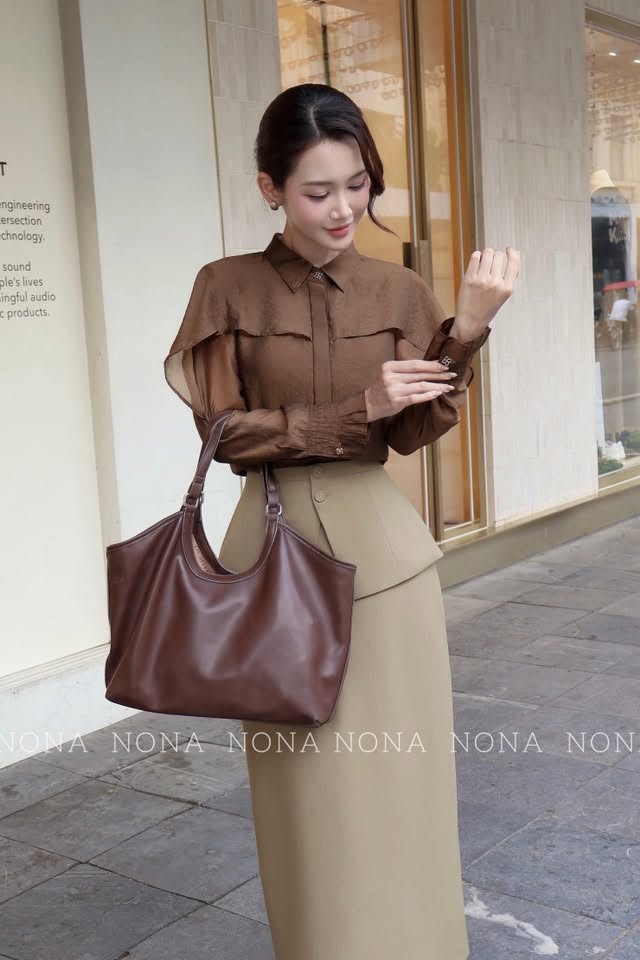 Áo Sơ Mi Nữ Tay Dài-Phối Bèo-Xếp Ly Cổ Tay-A696_thumbnail_0