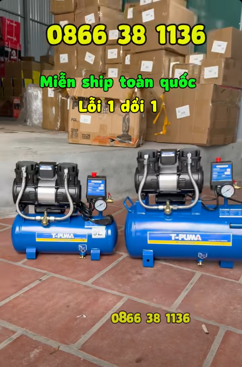 Máy Nén Khí Mini Không Dầu T-PUMA 9L – Chuyên Bơm Hơi, Phun Sơn, Bắn Đinh_thumbnail_4