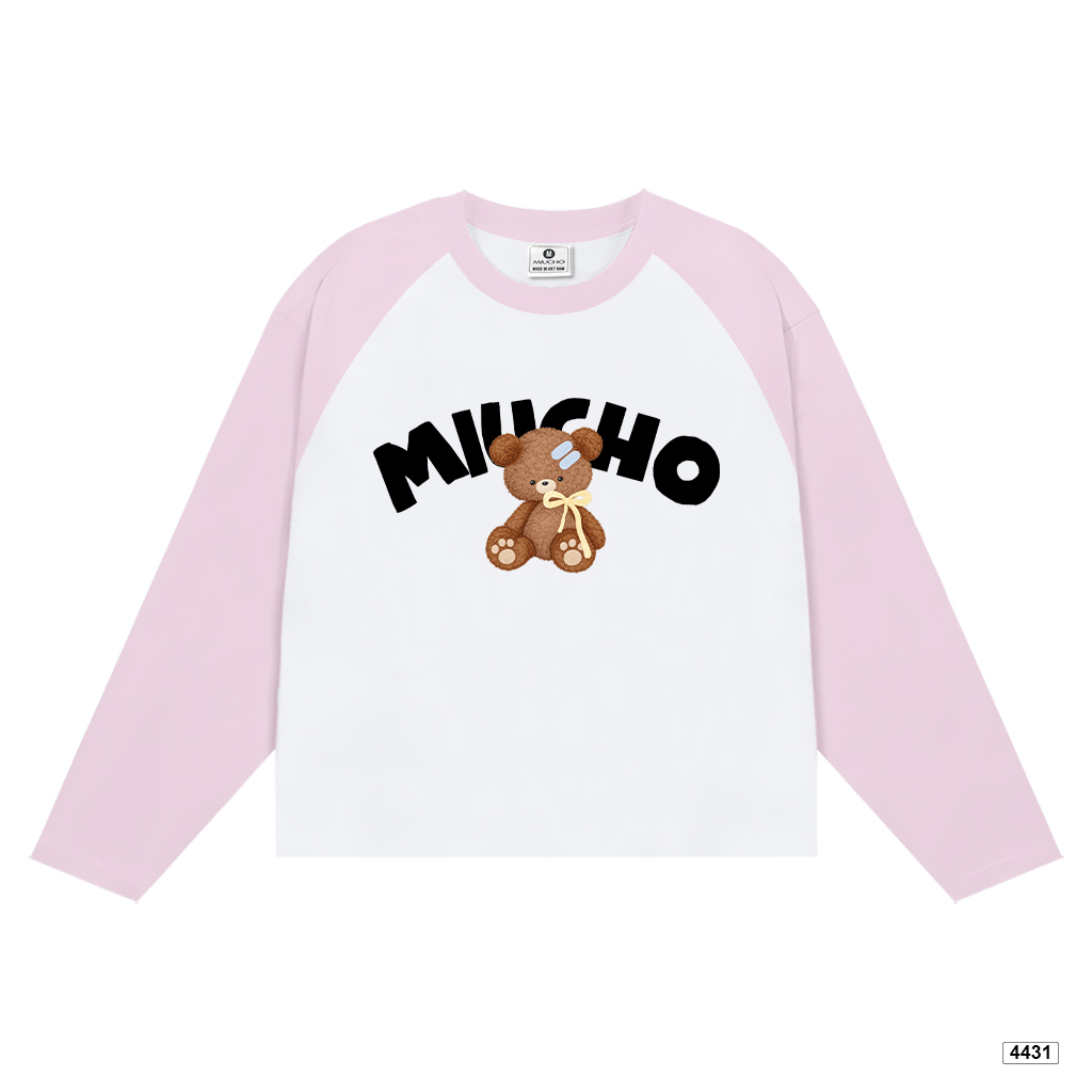 Áo thun tay dài form boxy gấu raglan Miucho 4431_thumbnail_0