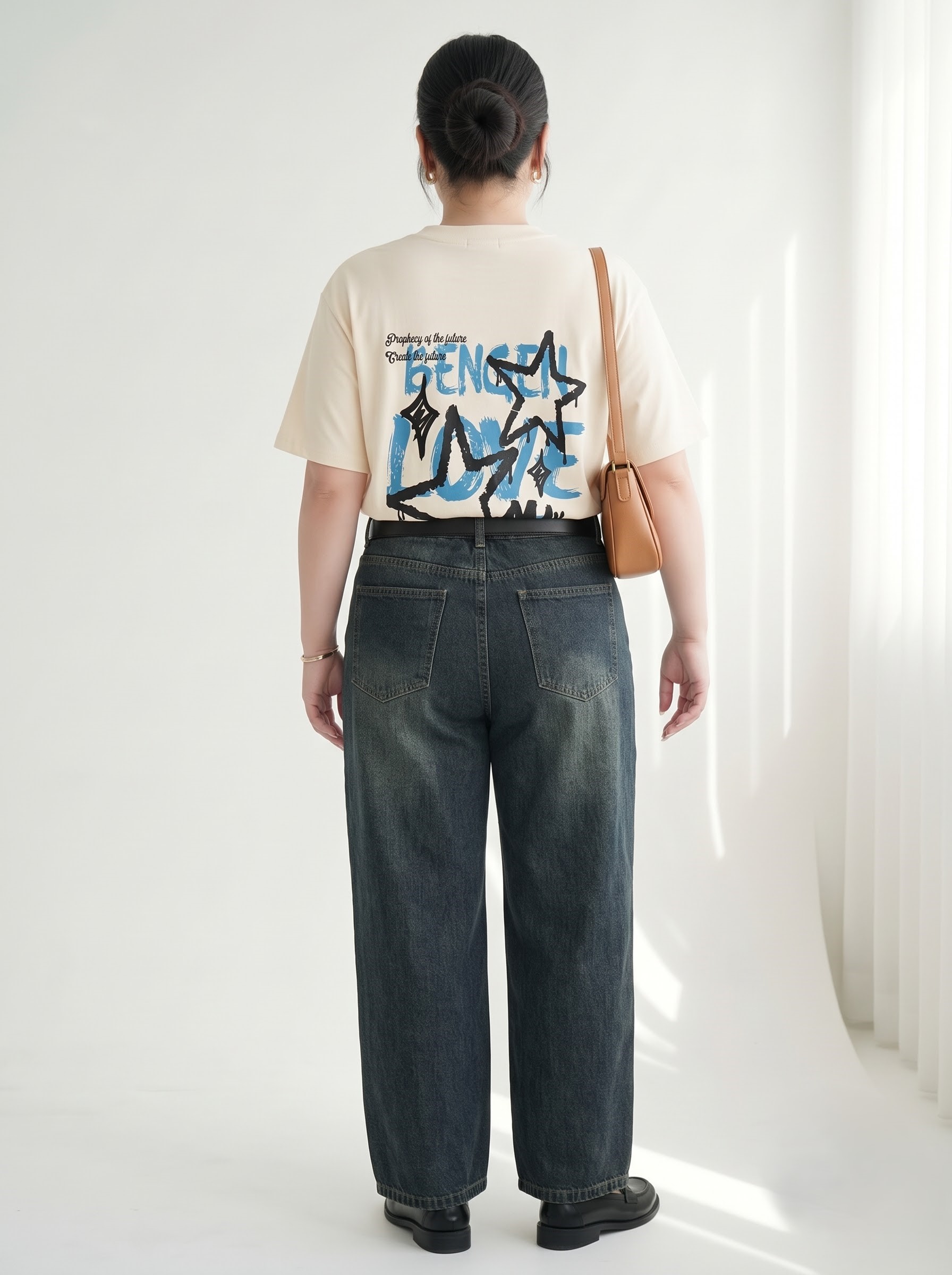 Quần Jean Suông Nấm Bigsize Nữ Lưng Cao Dài 97cm - Rêu, Nhạt Bụi - Vừa 55–90kg - T-QJ5057_thumbnail_3