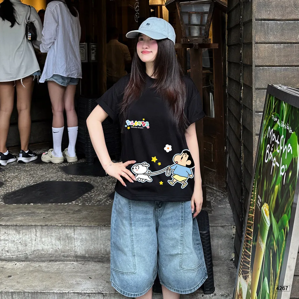 Áo thun form boxy hoạt hình Shinn Miucho 4267_thumbnail_3