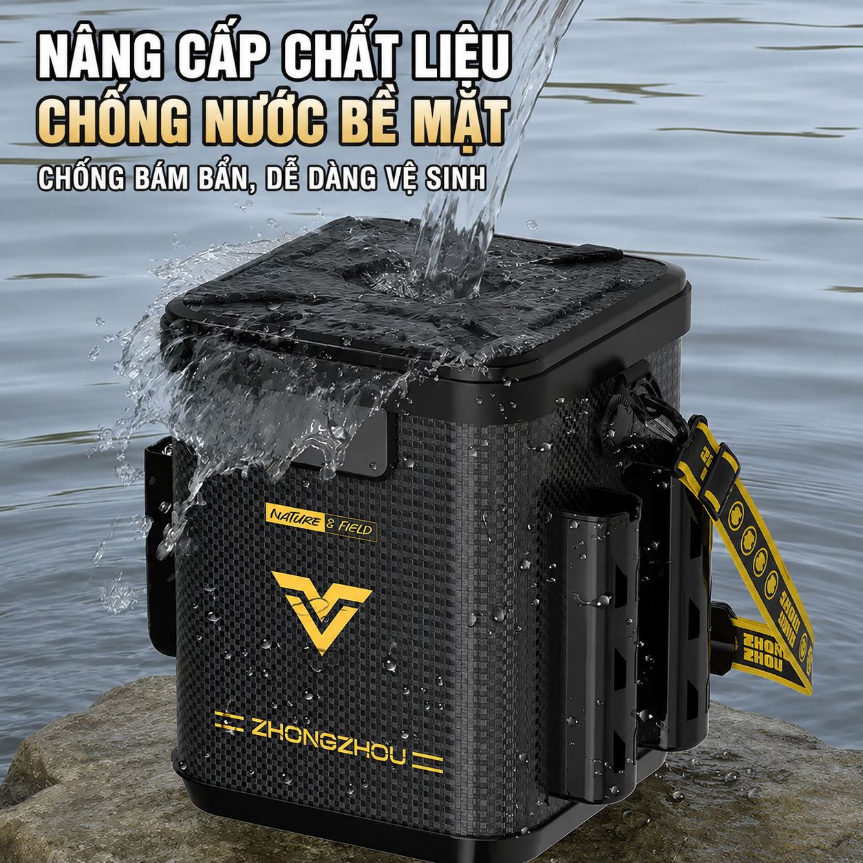 Thùng Câu Cá Mini Black Warrior Cao Cấp – Carbon EVA 21–22L Chống Nước, Ngồi Được, Siêu Bền_thumbnail_2