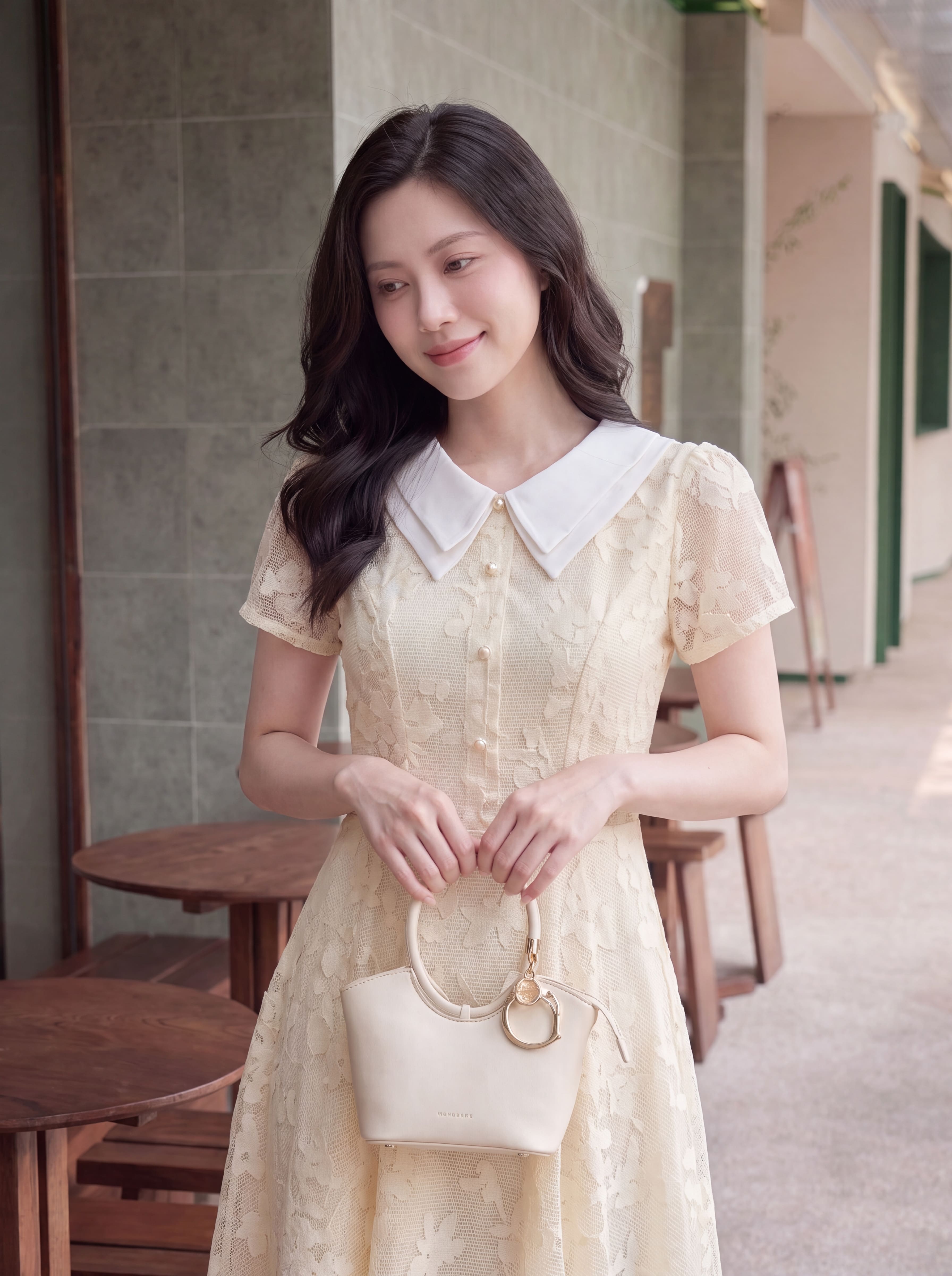 Váy ren cộc tay 2 lá cổ 606006_thumbnail_2