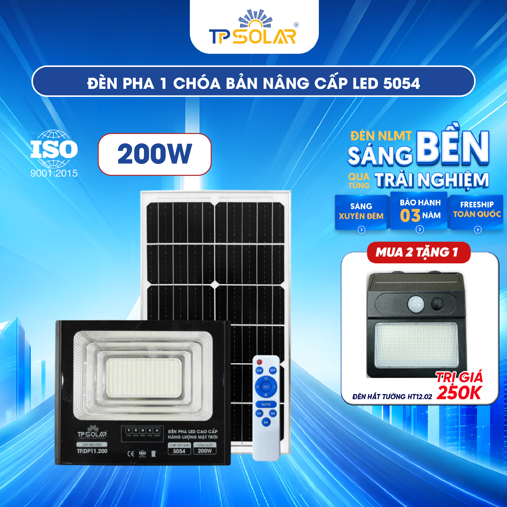 Đèn pha LED 1 chóa cao cấp năng lượng mặt trời TP SOLAR DP11